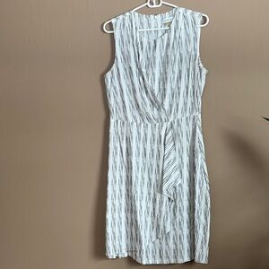 Calvin Klein White and Black Asymmetrical Dress